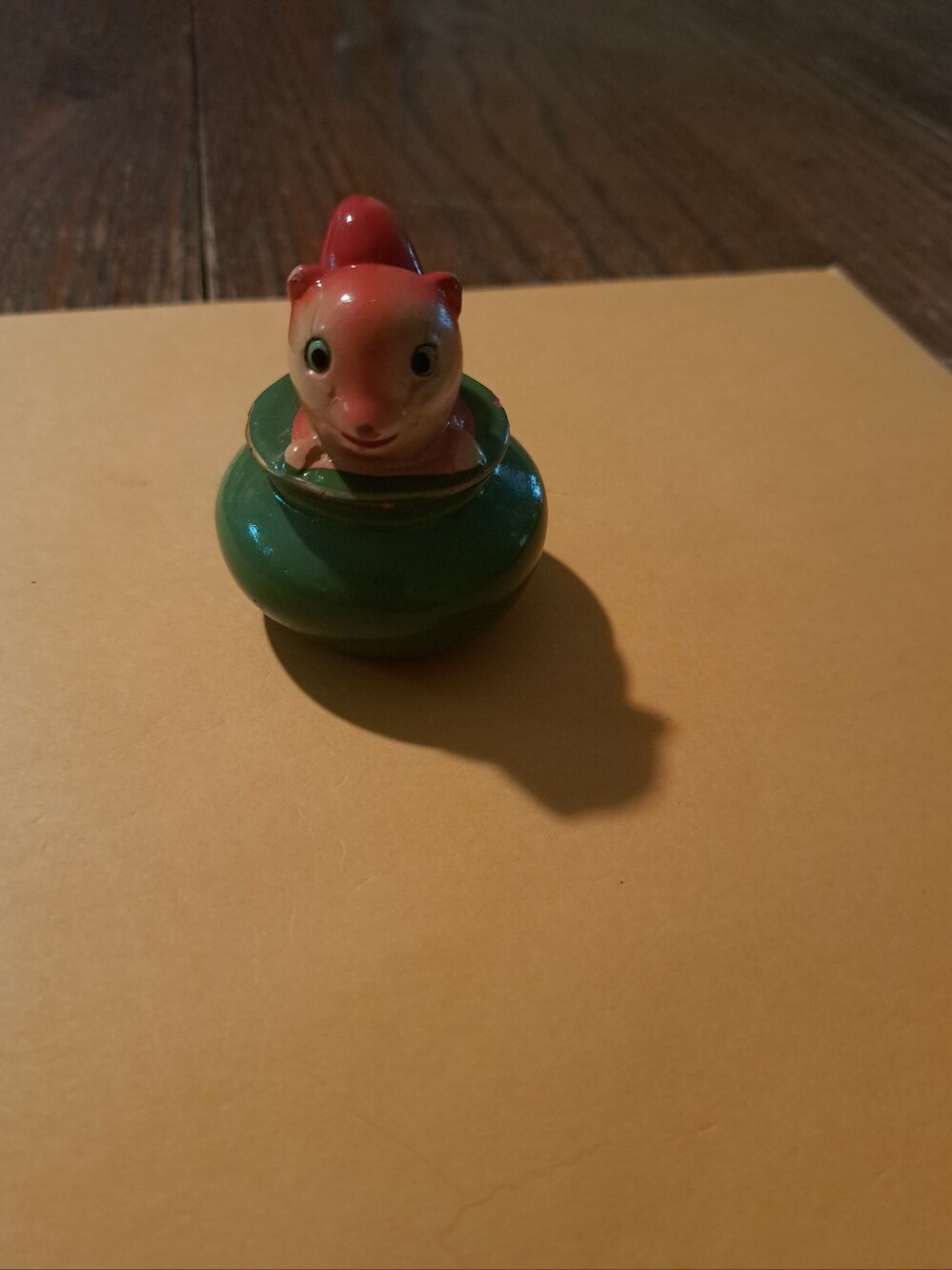 Vintage 1970s Squirrel Chipmunk in Pot Miniature Collectible Figurine Sharpener